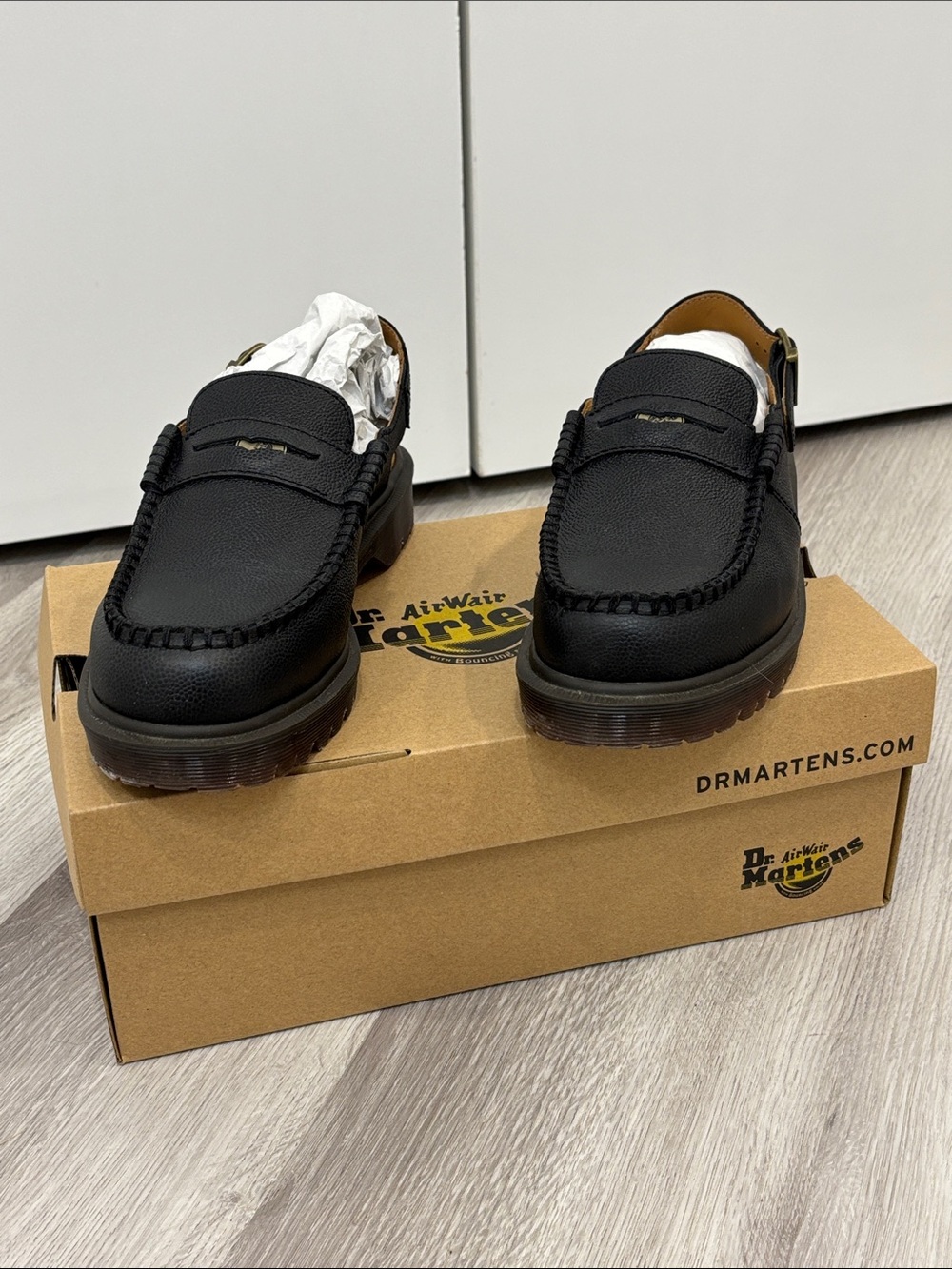 Dr Martens Penton Slingback Unisex Mules Black Westminster Penny Loafers W9 M8 - Picture 8 of 16